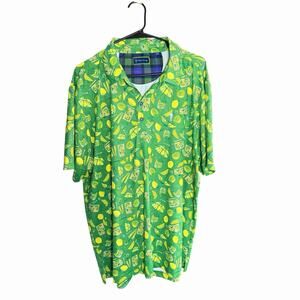William Murray Golf Polo Shirt Mens M Lemon Life Cocktail Lime Vodka Stretch